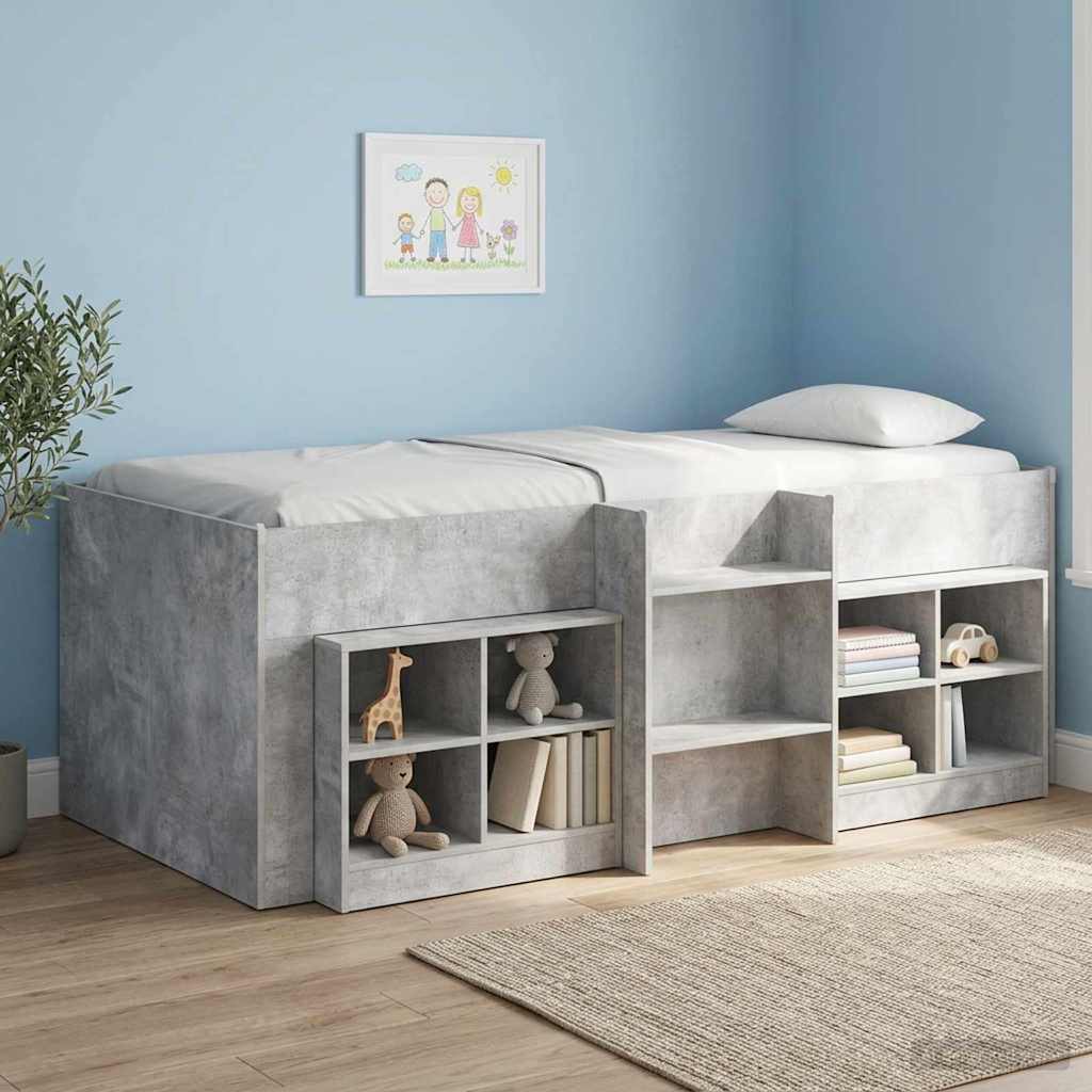 Hochbett für Kinder Betongrau 80 x 200 cm Holzwerkstoff