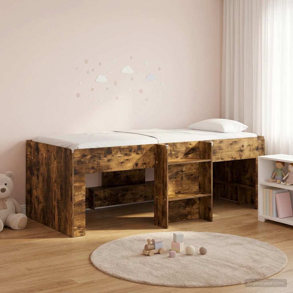 Hochbett für Kinder Raucheiche 80 x 200 cm Holzwerkstoff