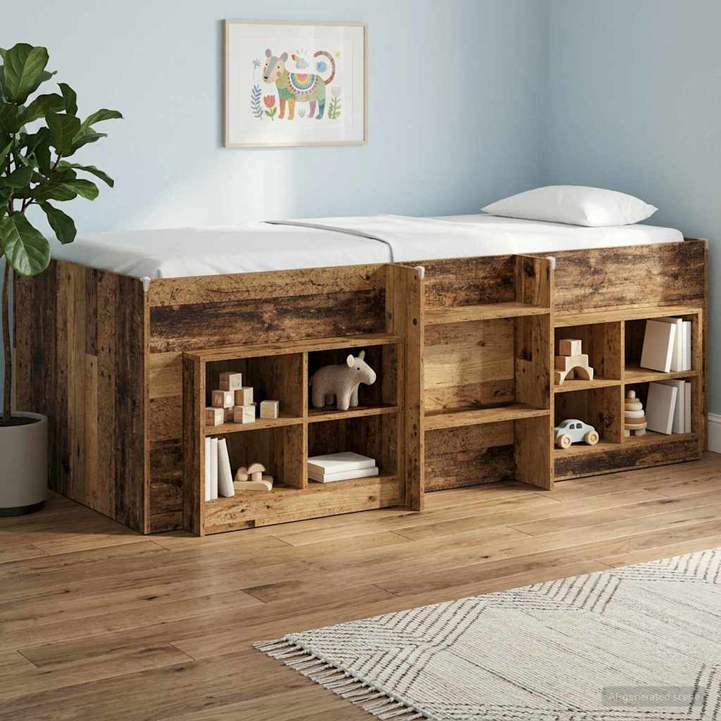 Hochbett für Kinder Altholz 80 x 200 cm Holzwerkstoff