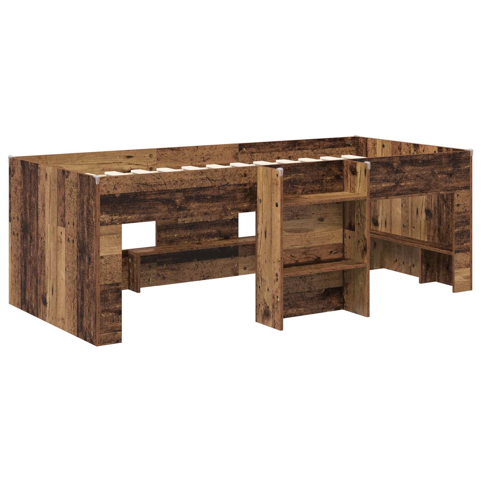 Hochbett für Kinder Altholz 80 x 200 cm Holzwerkstoff