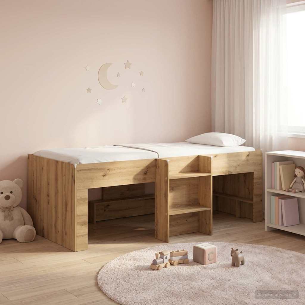 Hochbett für Kinder Artisan-Eiche 80 x 200 cm Holzwerkstoff