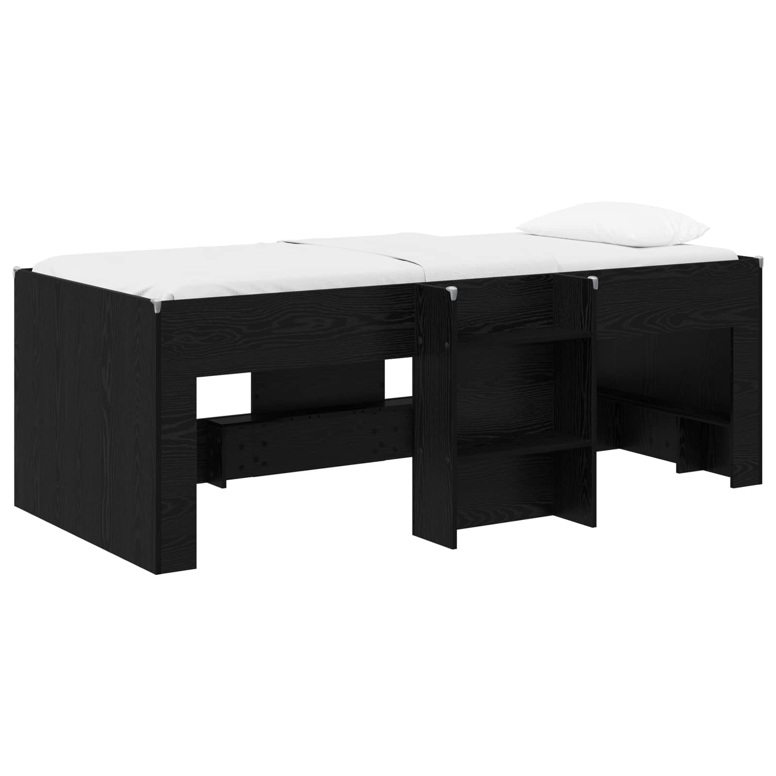 Hochbett für Kinder Schwarze Eiche 90 x 200 cm Holzwerkstoff
