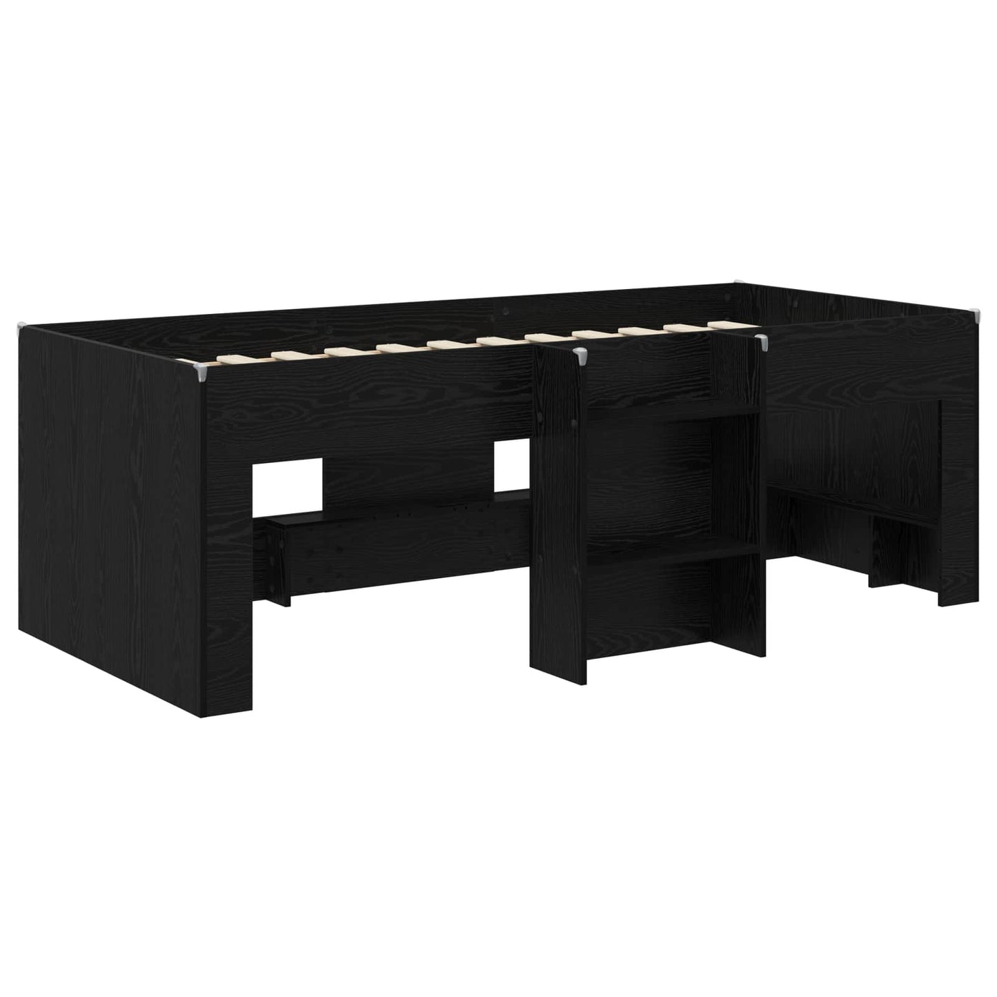 Hochbett für Kinder Schwarze Eiche 90 x 200 cm Holzwerkstoff