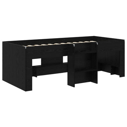 Hochbett für Kinder Schwarze Eiche 90 x 200 cm Holzwerkstoff