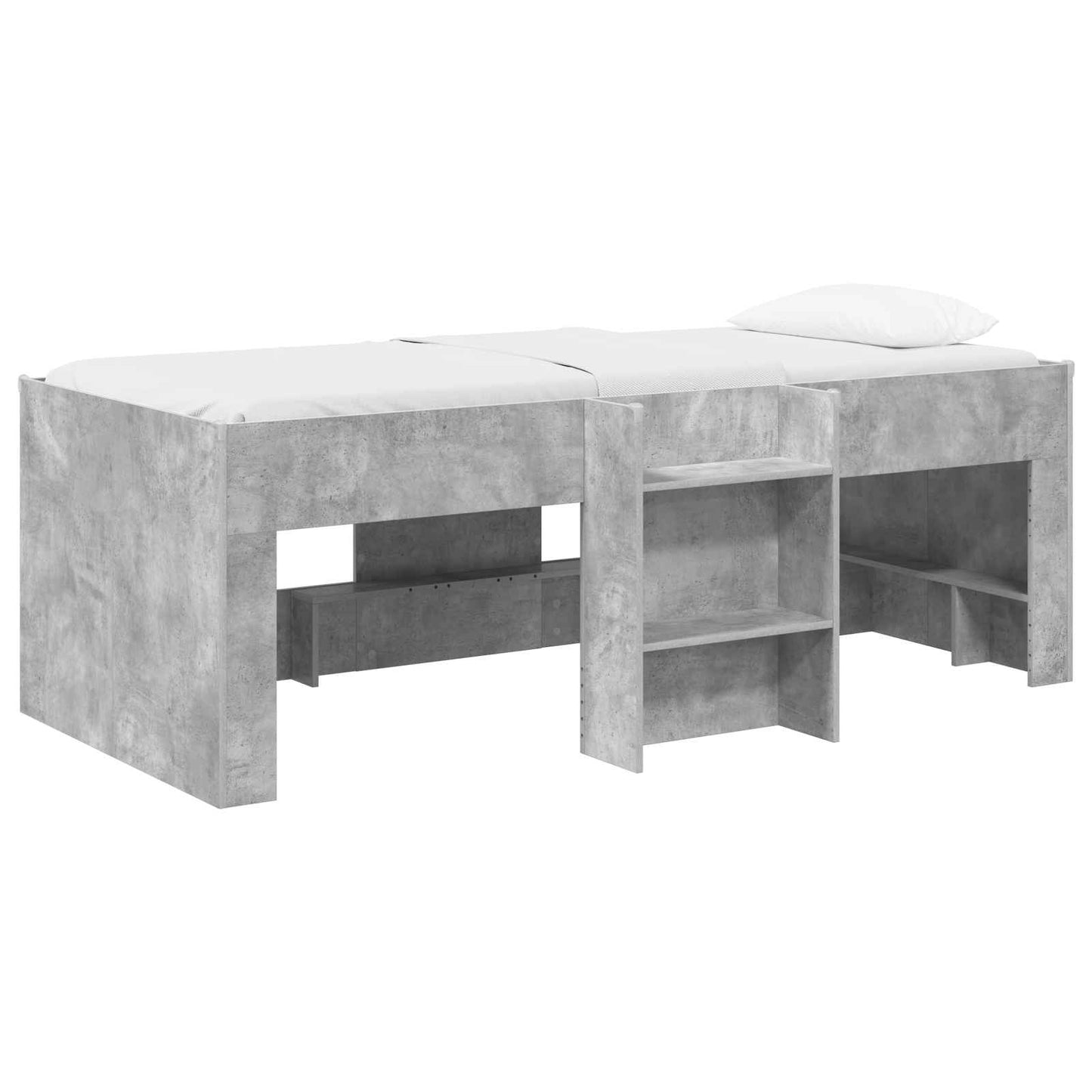 Hochbett für Kinder Betongrau 90 x 200 cm Holzwerkstoff