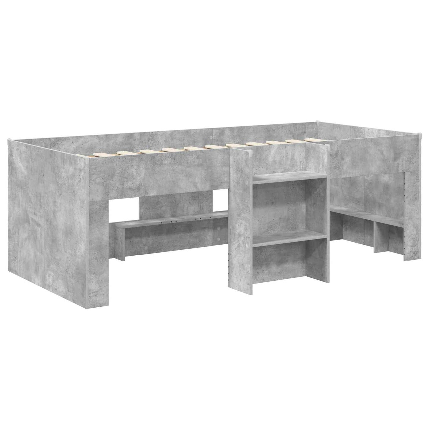 Hochbett für Kinder Betongrau 90 x 200 cm Holzwerkstoff
