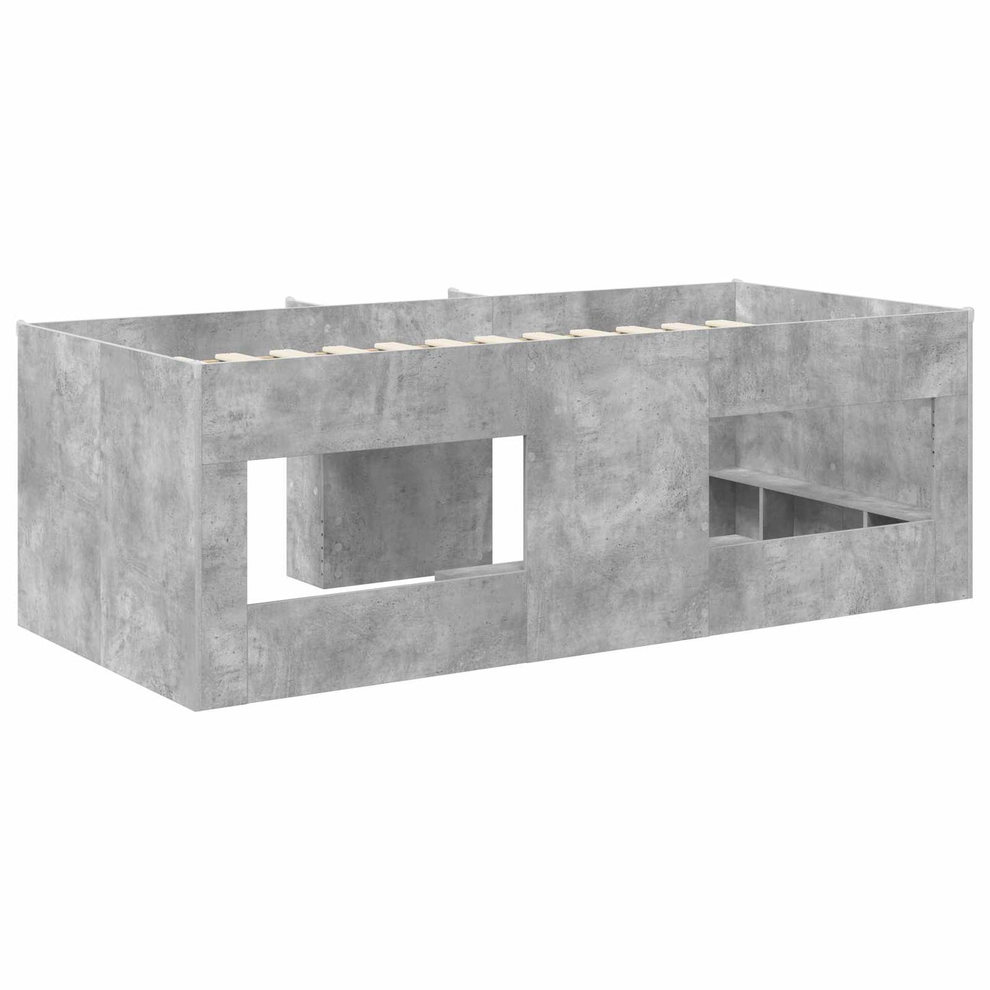Hochbett für Kinder Betongrau 90 x 200 cm Holzwerkstoff