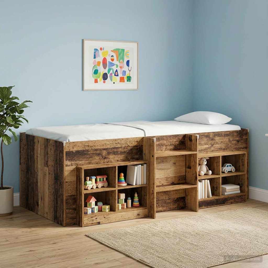 Hochbett für Kinder Altholz 90 x 200 cm Holzwerkstoff