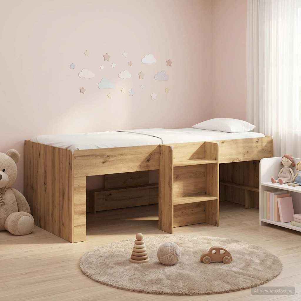 Hochbett für Kinder Artisan-Eiche 90 x 200 cm Holzwerkstoff