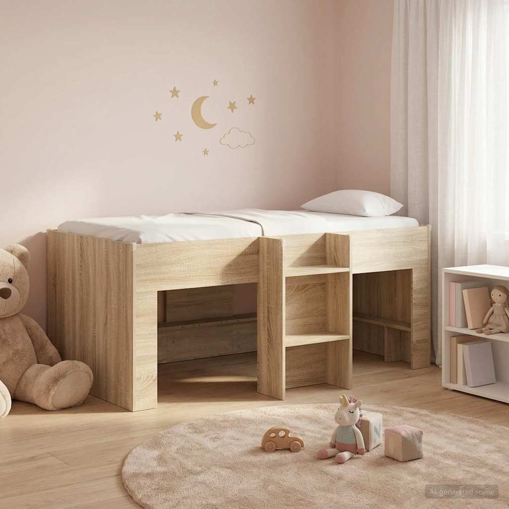 Hochbett für Kinder Sonoma-Eiche 80 x 160 cm Holzwerkstoff