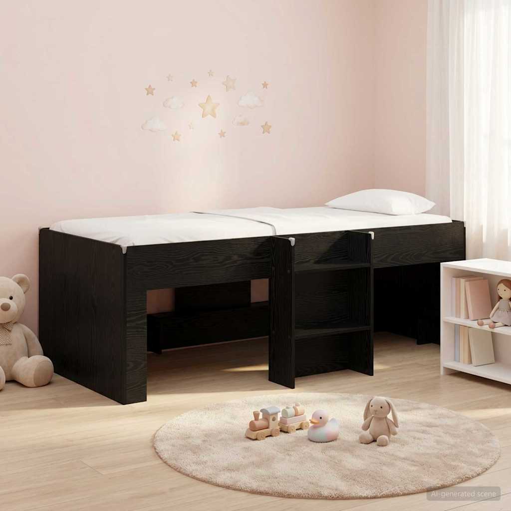 Hochbett für Kinder Schwarze Eiche 90 x 190 cm Holzwerkstoff
