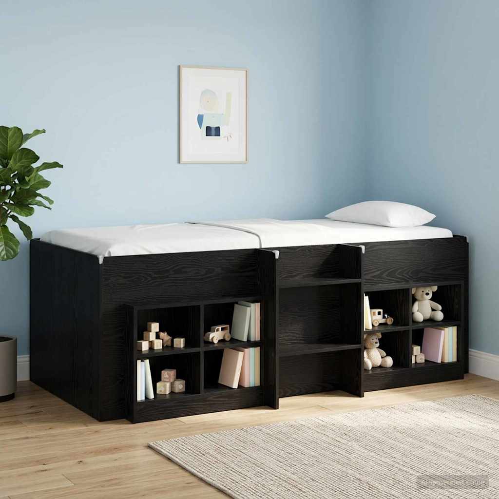 Hochbett für Kinder Schwarze Eiche 90 x 190 cm Holzwerkstoff