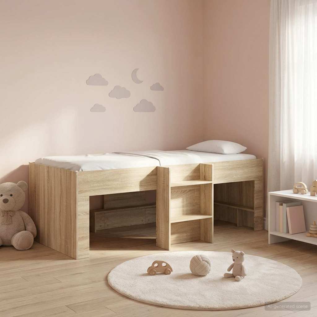 Hochbett für Kinder Sonoma-Eiche 90 x 190 cm Holzwerkstoff