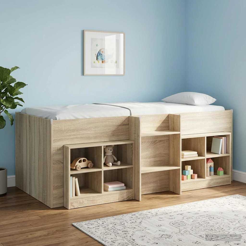 Hochbett für Kinder Sonoma-Eiche 90 x 190 cm Holzwerkstoff