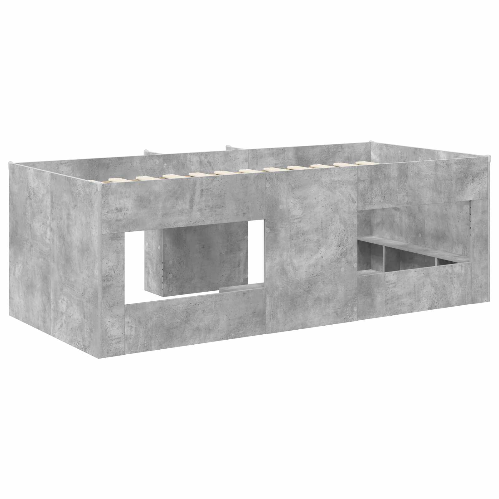 Hochbett für Kinder Betongrau 90 x 190 cm Holzwerkstoff