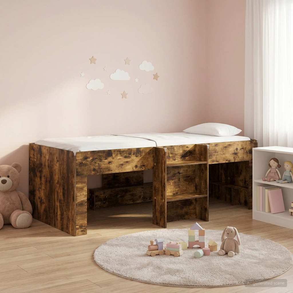 Hochbett für Kinder Raucheiche 90 x 190 cm Holzwerkstoff