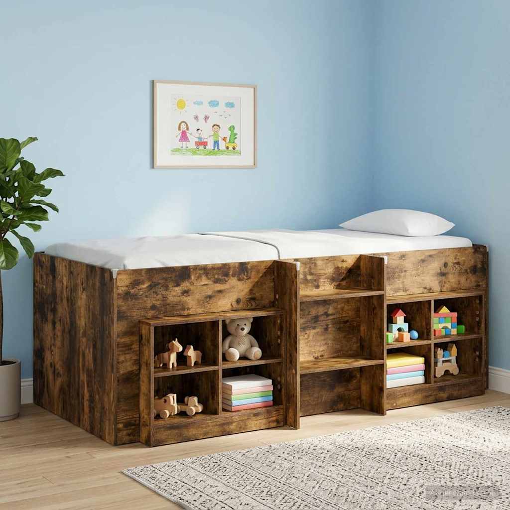 Hochbett für Kinder Raucheiche 90 x 190 cm Holzwerkstoff