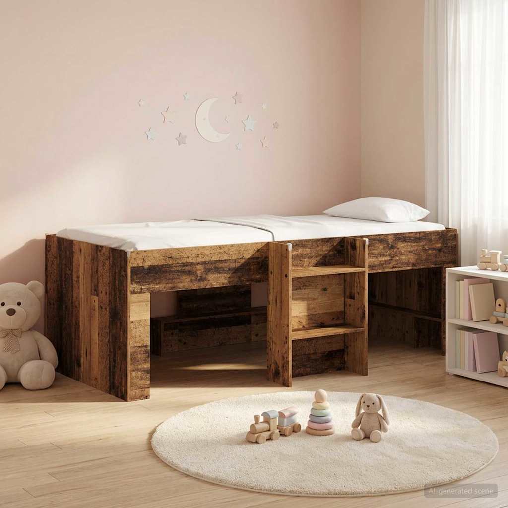 Hochbett für Kinder Altholz 90 x 190 cm Holzwerkstoff