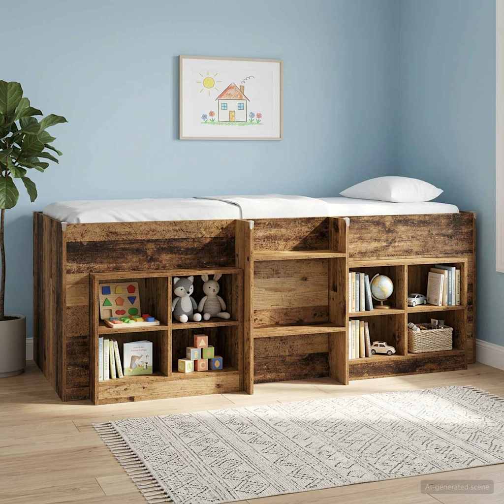 Hochbett für Kinder Altholz 90 x 190 cm Holzwerkstoff