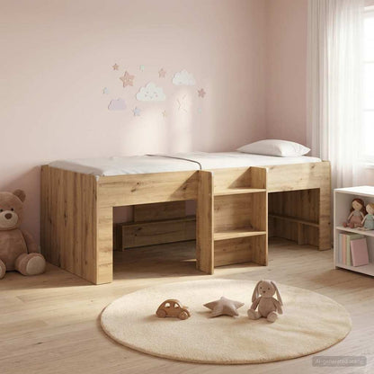 Hochbett für Kinder Artisan-Eiche 90 x 190 cm Holzwerkstoff