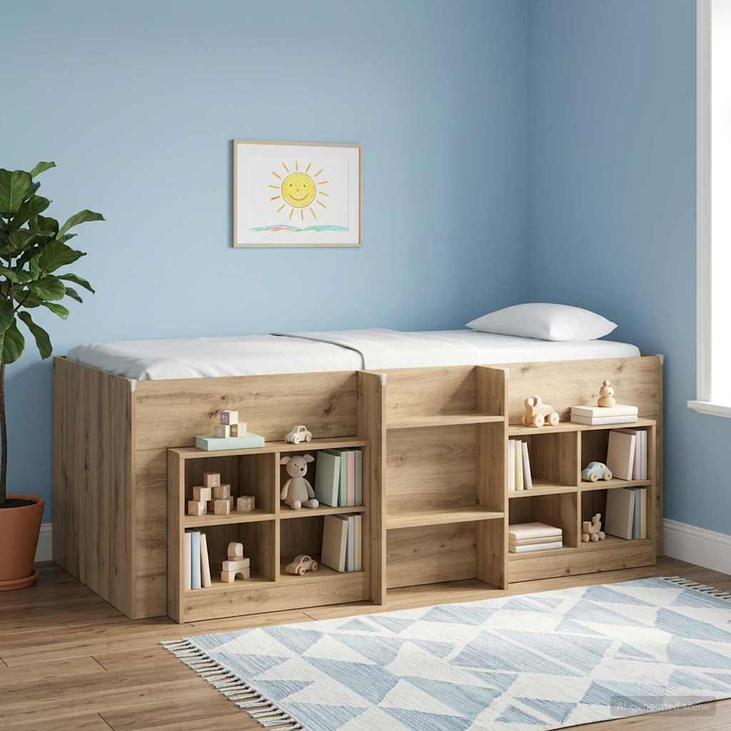 Hochbett für Kinder Artisan-Eiche 75 x 190 cm Holzwerkstoff