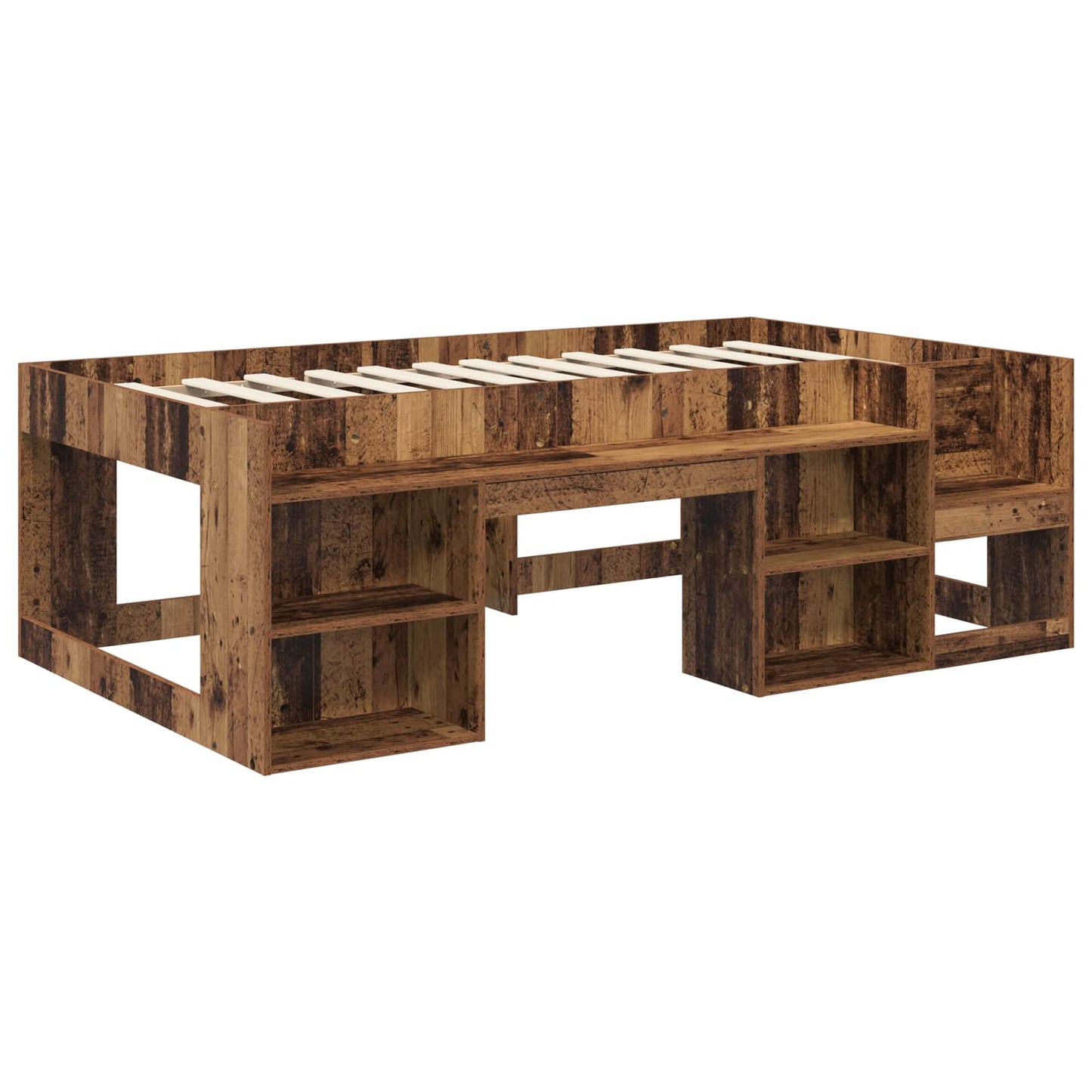 Kinderbettgestell mit Stauraum Altholz 80 x 200 cm