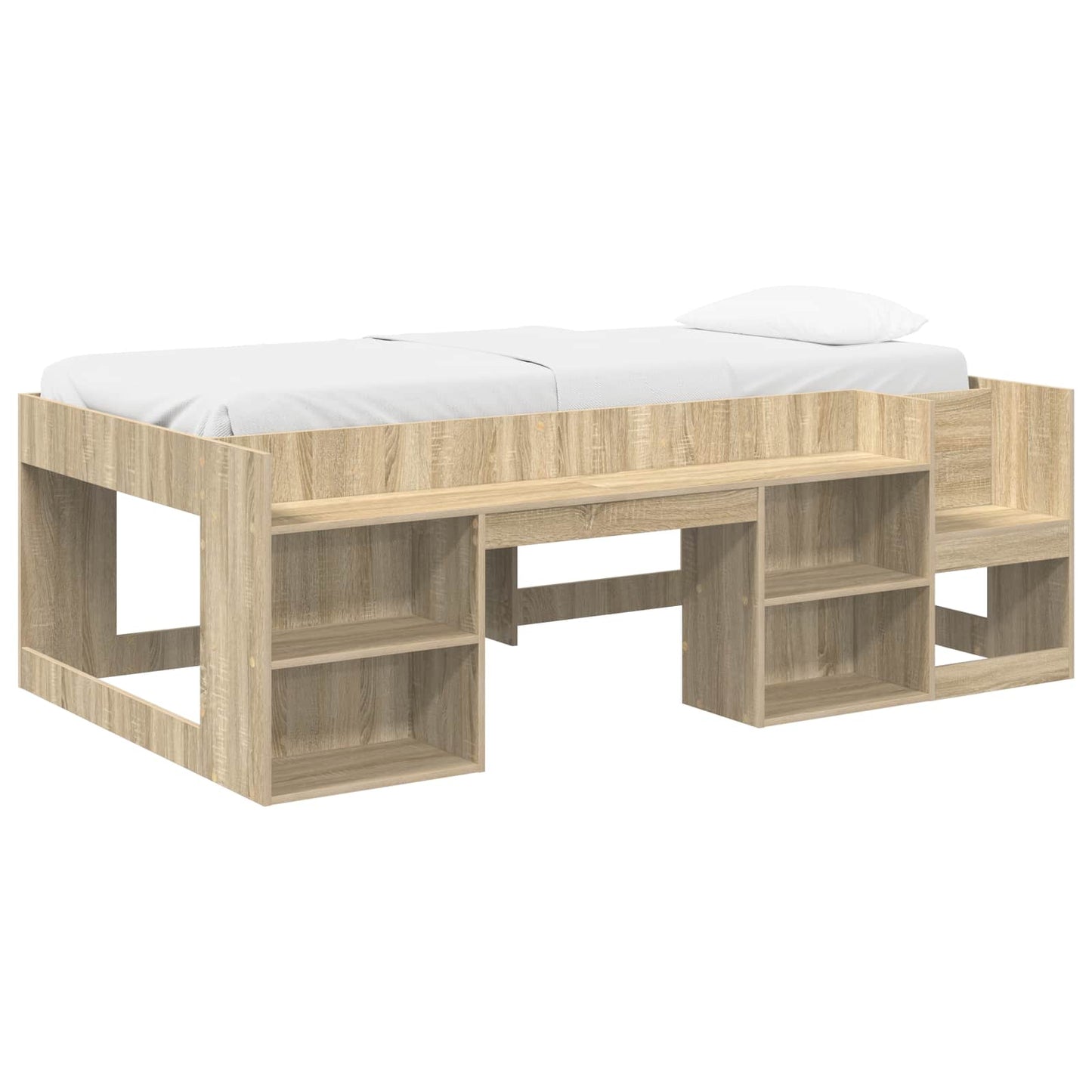 Kinderbettgestell mit Stauraum Sonoma-Eiche 90 x 200 cm