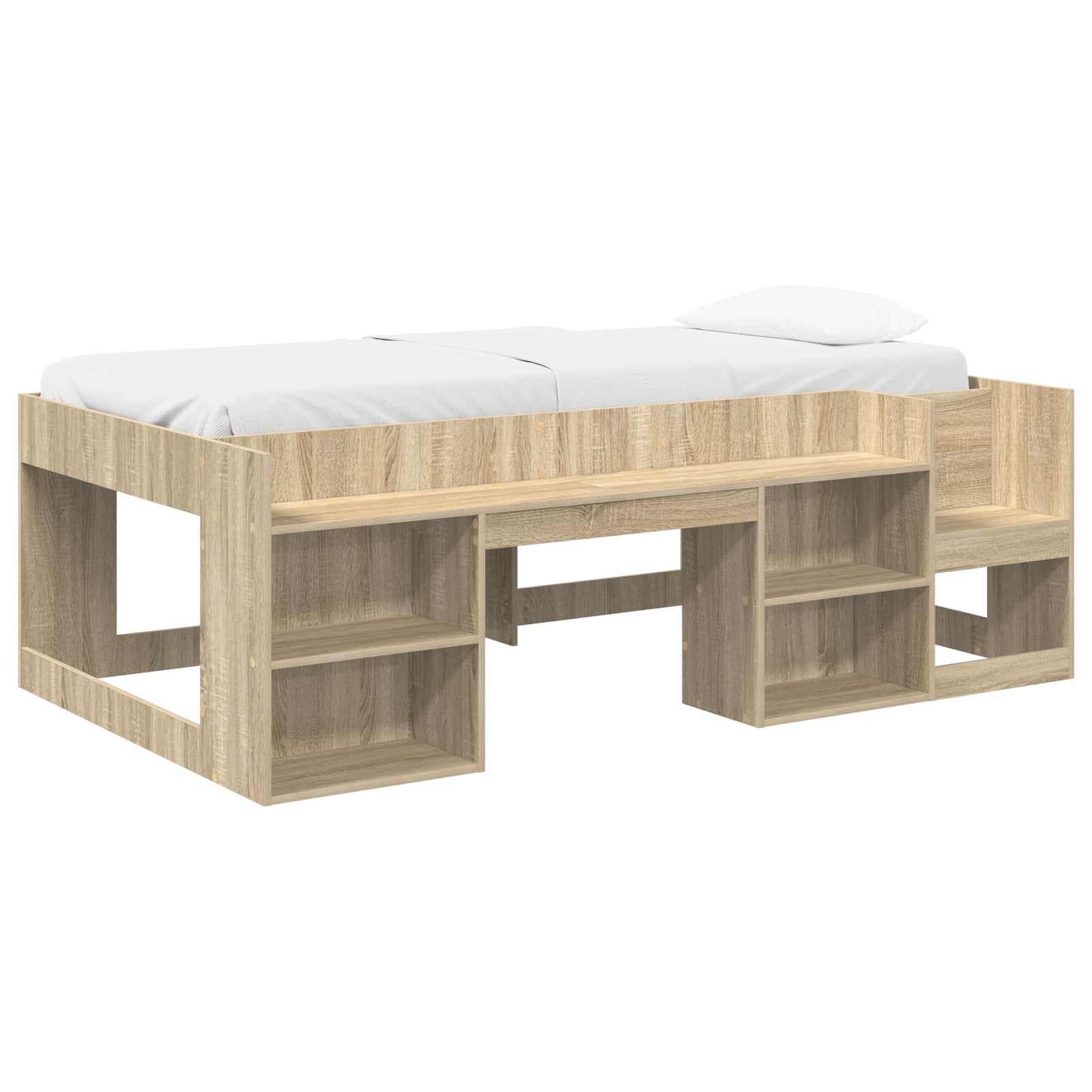 Kinderbettgestell mit Stauraum Sonoma-Eiche 90 x 200 cm