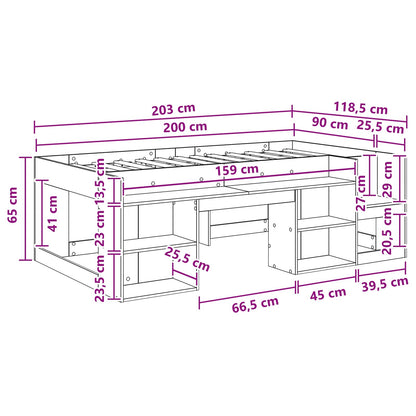 Kinderbettgestell mit Stauraum Artisan-Eiche 90 x 200 cm