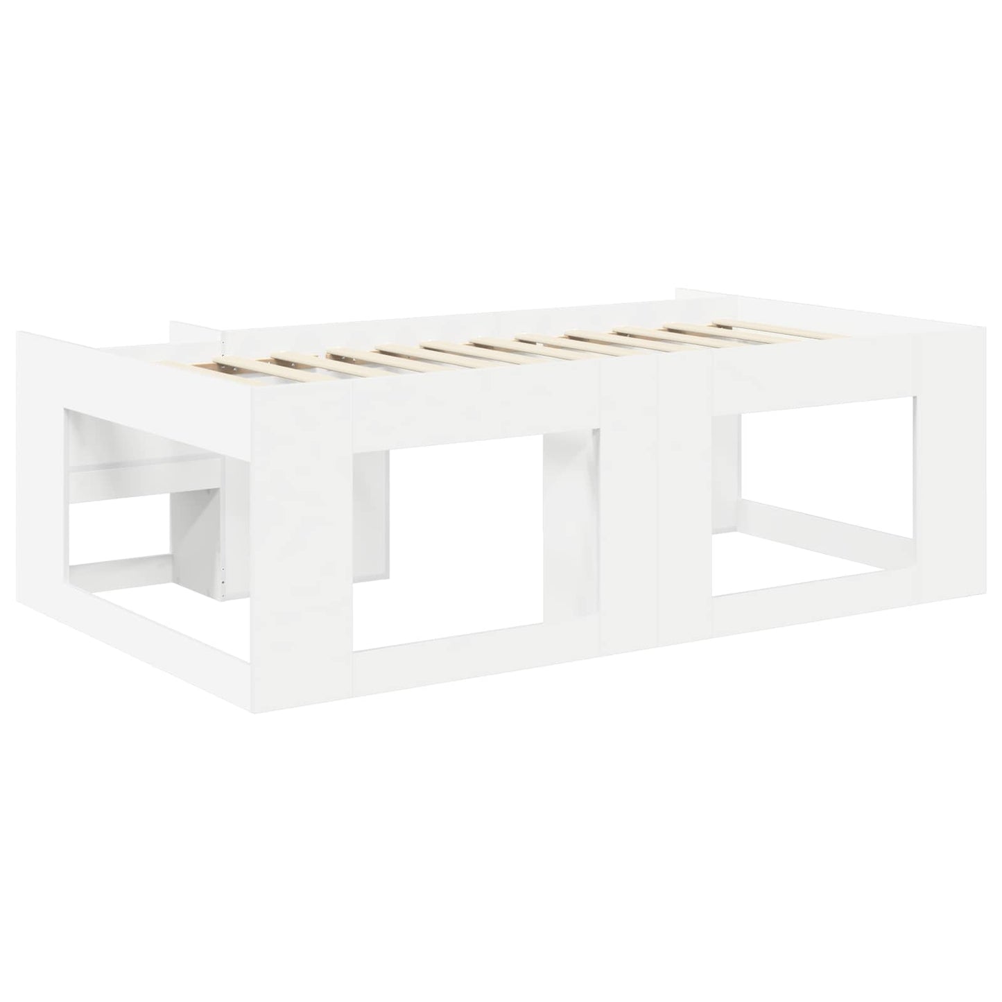 Kinderbettgestell mit Stauraum Weiß 90 x 190 cm Holzwerkstoff
