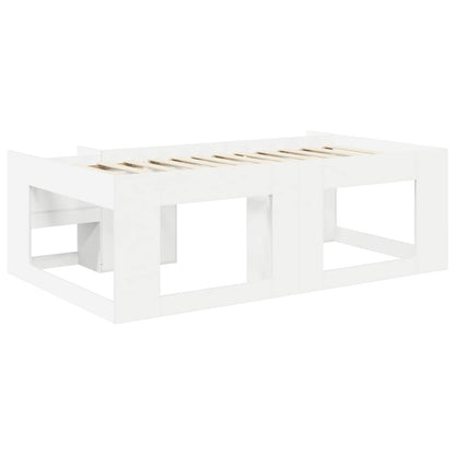 Kinderbettgestell mit Stauraum Weiß 90 x 190 cm Holzwerkstoff