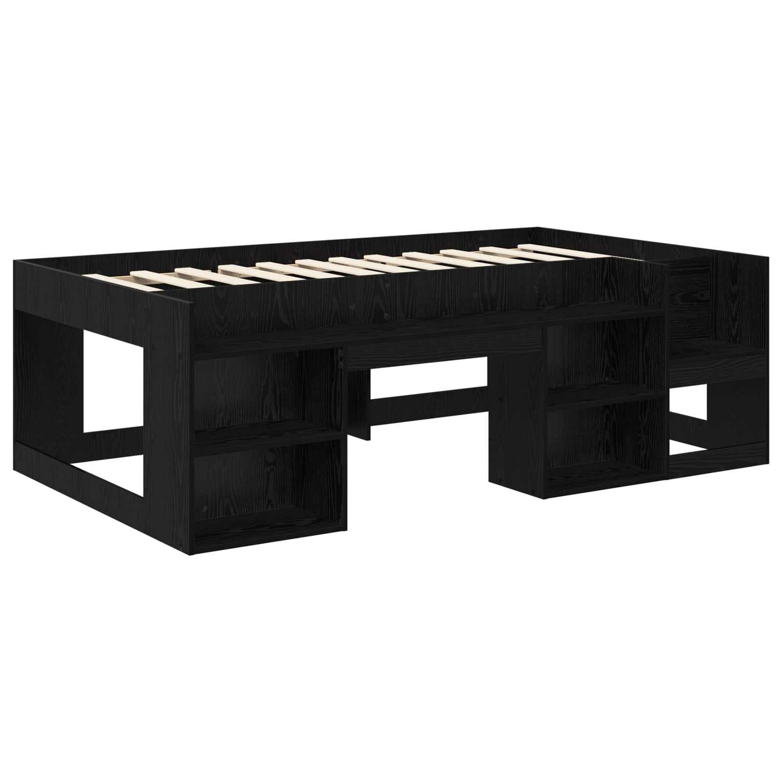 Kinderbettgestell mit Stauraum Schwarze Eiche 90 x 190 cm