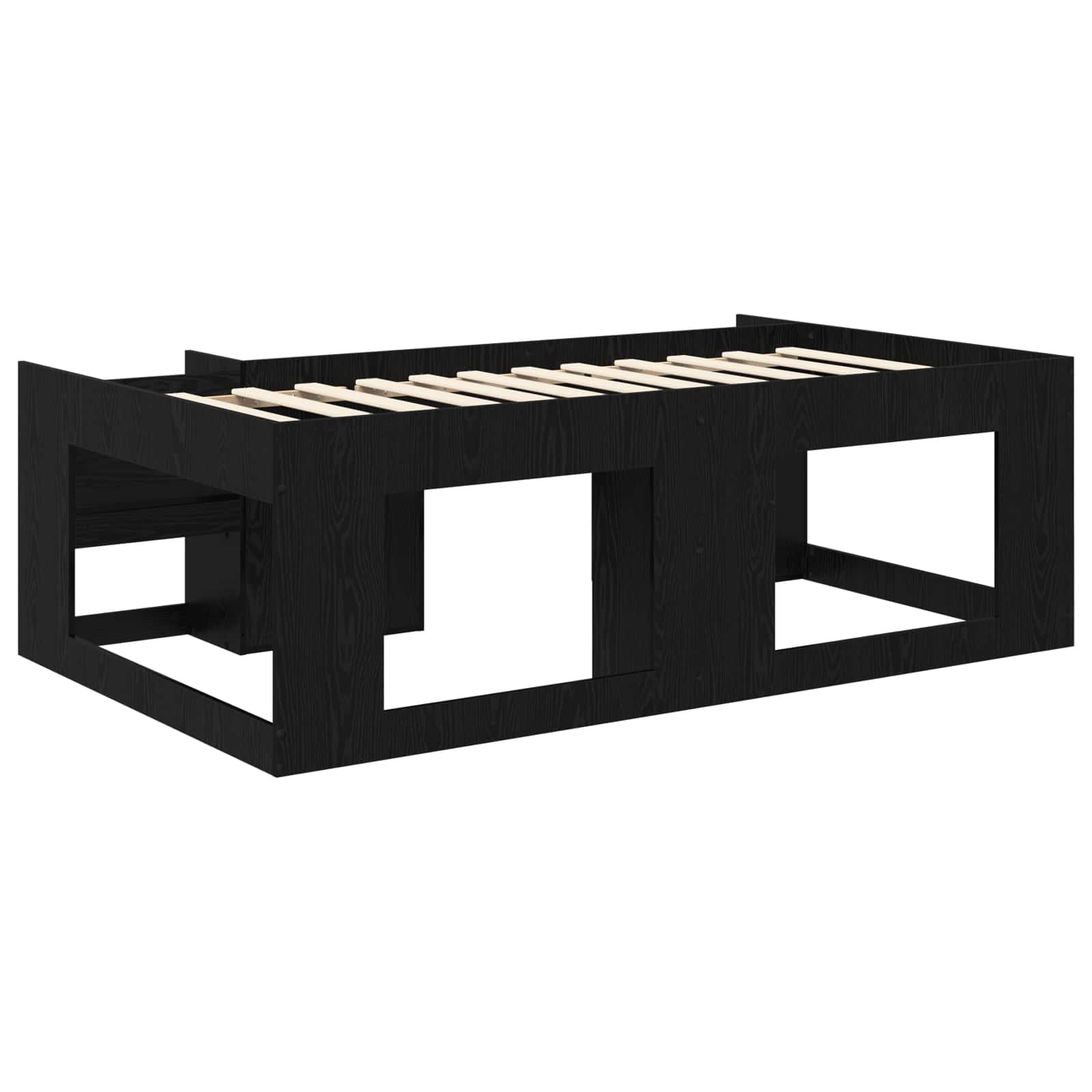 Kinderbettgestell mit Stauraum Schwarze Eiche 90 x 190 cm