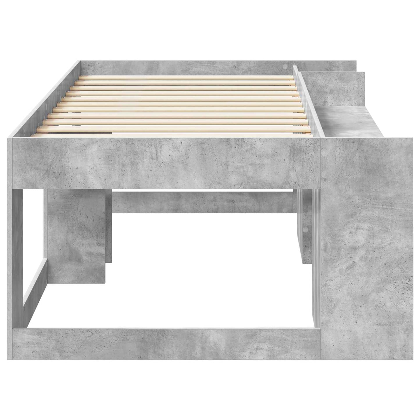Kinderbettgestell mit Stauraum Betongrau 90 x 190 cm