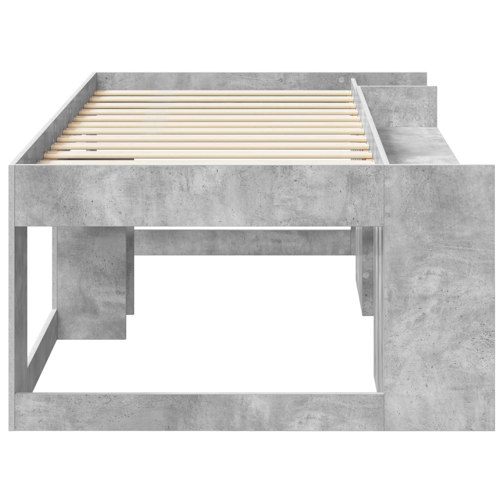 Kinderbettgestell mit Stauraum Betongrau 90 x 190 cm