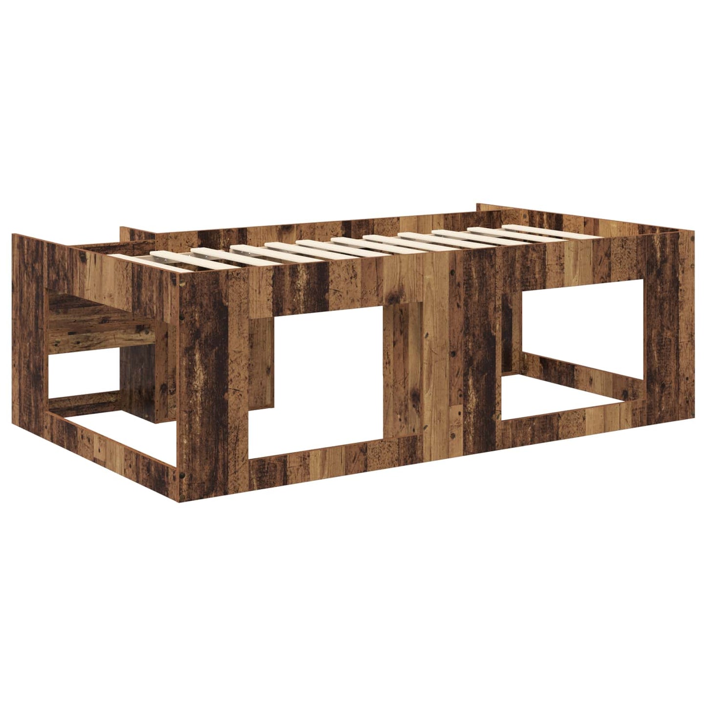 Kinderbettgestell mit Stauraum Altholz 90 x 190 cm