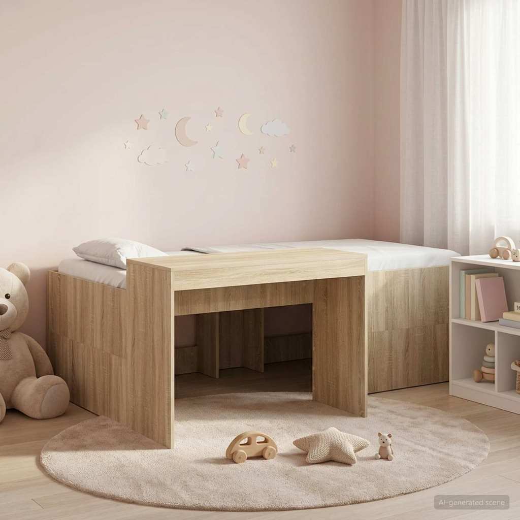 Hochbett mit Schreibtisch für Kinder Sonoma-Eiche 80 x 200 cm