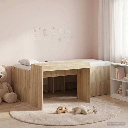 Hochbett mit Schreibtisch für Kinder Sonoma-Eiche 80 x 200 cm