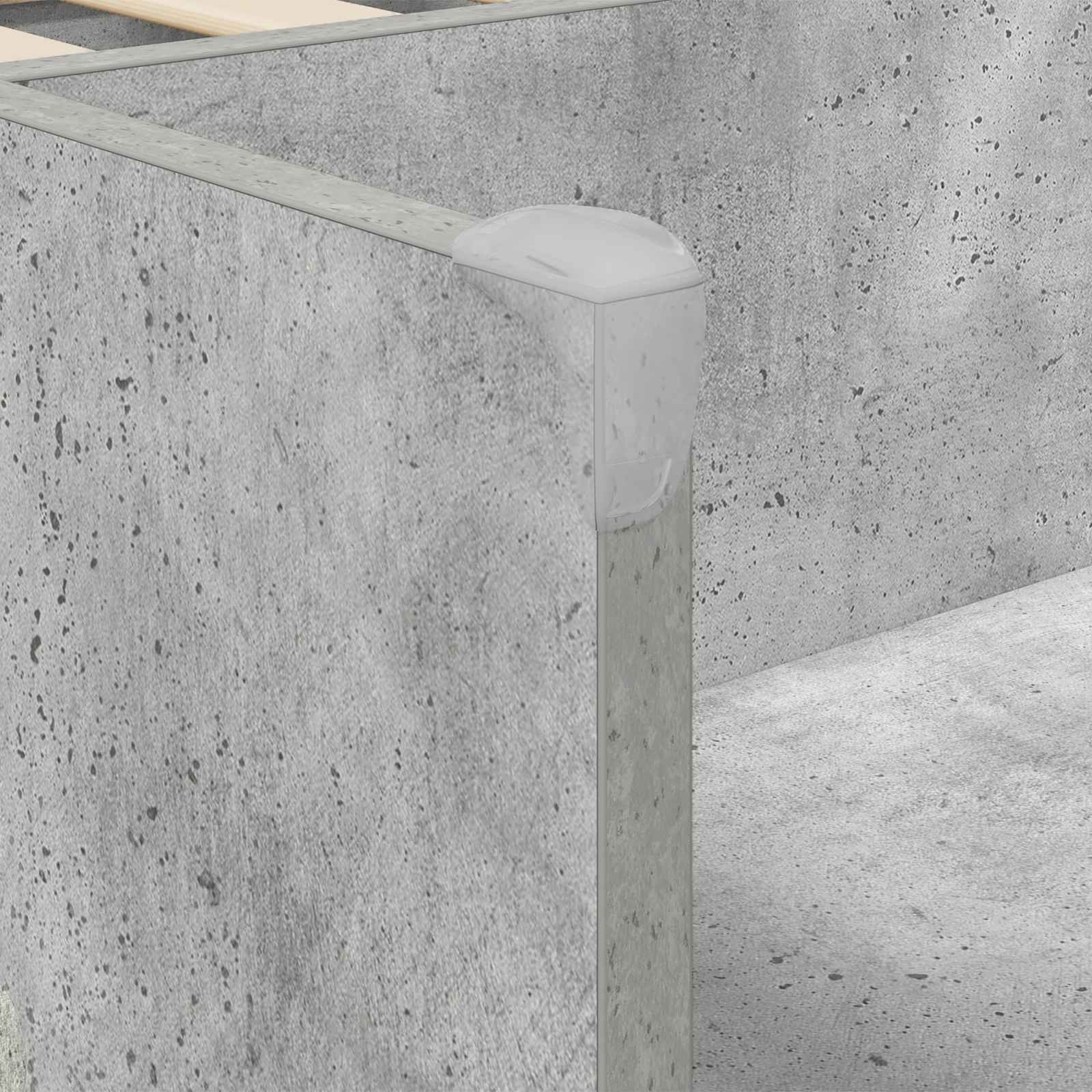 Hochbett mit Schreibtisch für Kinder Betongrau 80 x 200 cm