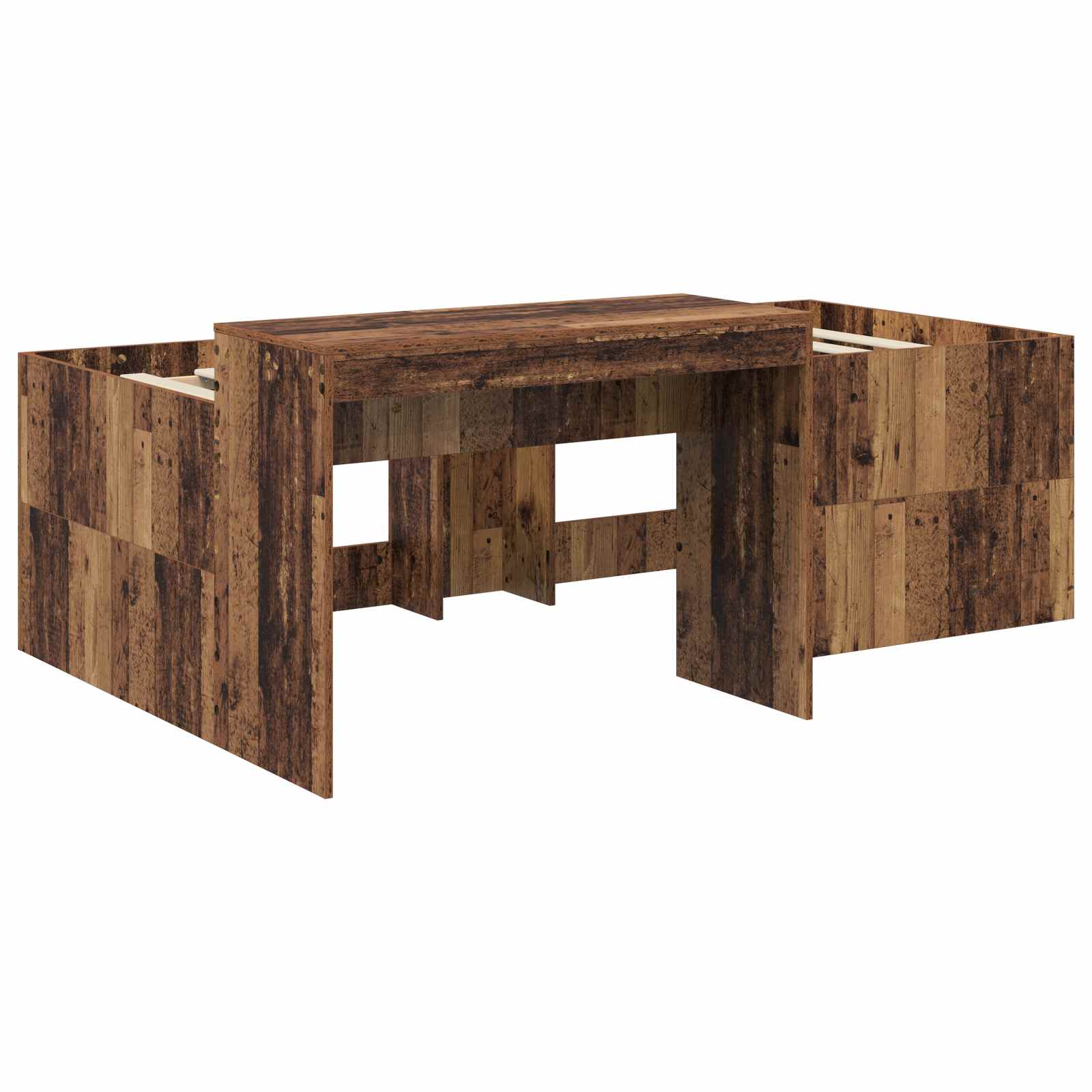 Hochbett mit Schreibtisch für Kinder Altholz 80 x 200 cm