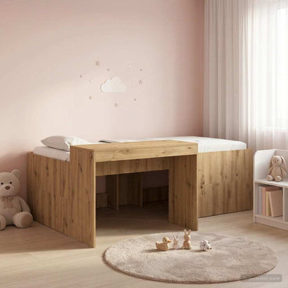 Hochbett mit Schreibtisch für Kinder Artisan-Eiche 80 x 200 cm
