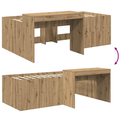 Hochbett mit Schreibtisch für Kinder Artisan-Eiche 80 x 200 cm