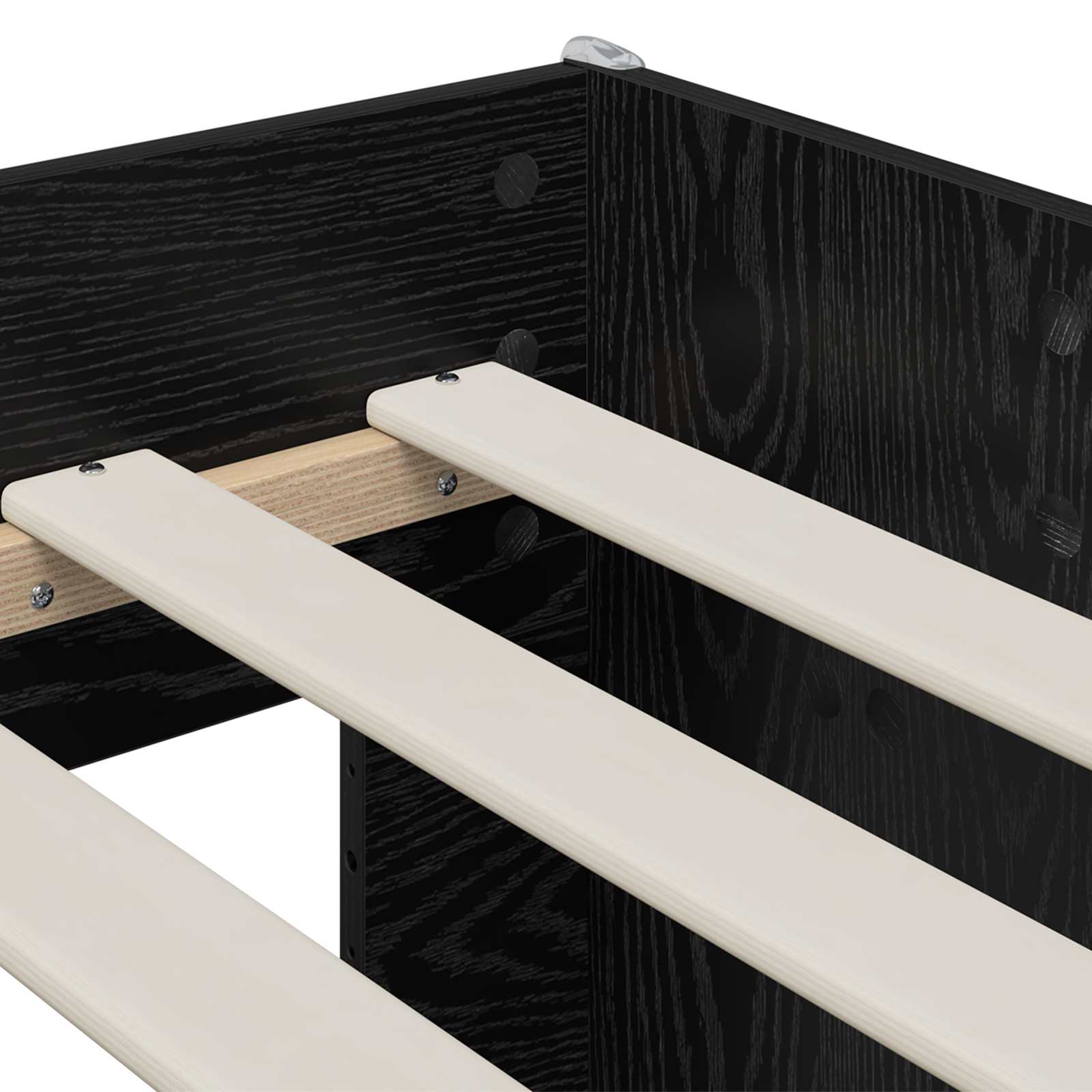 Hochbett mit Schreibtisch für Kinder Schwarz 90 x 200 cm