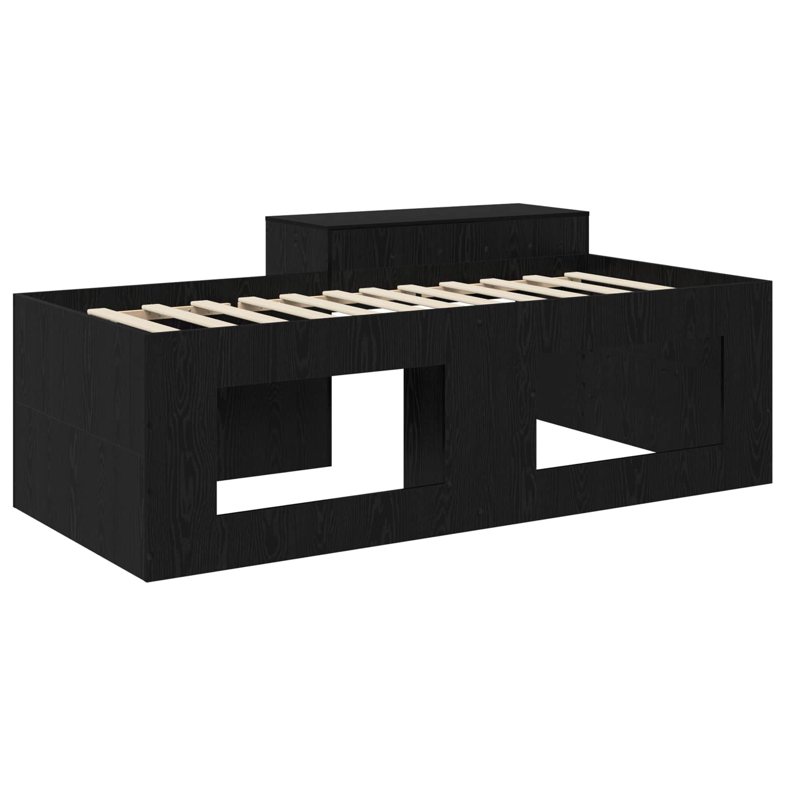 Hochbett mit Schreibtisch für Kinder Schwarz 90 x 200 cm