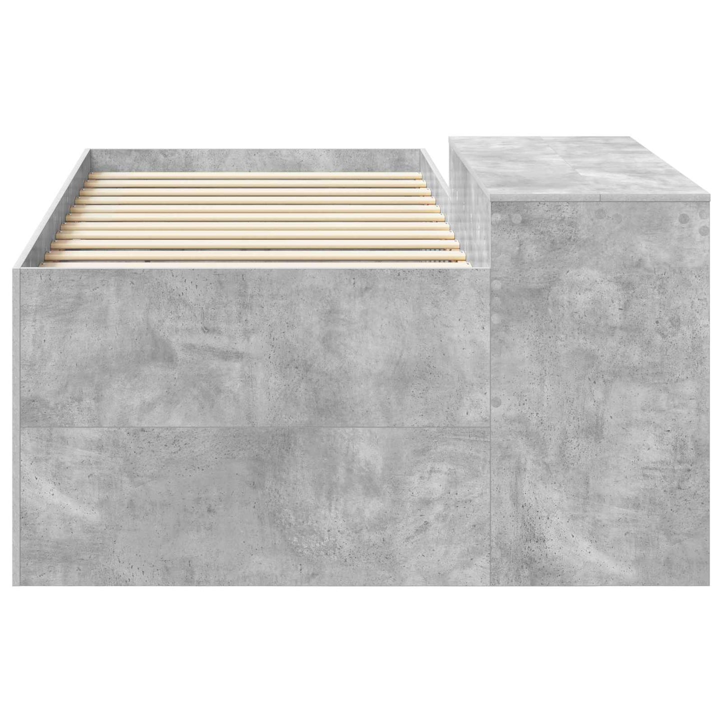 Hochbett mit Schreibtisch für Kinder Betongrau 90 x 200 cm