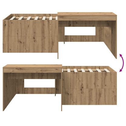 Hochbett mit Schreibtisch für Kinder Artisan-Eiche 90 x 200 cm