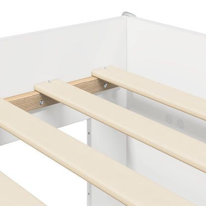 Hochbett mit Schreibtisch für Kinder Weiß Holzwerkstoff