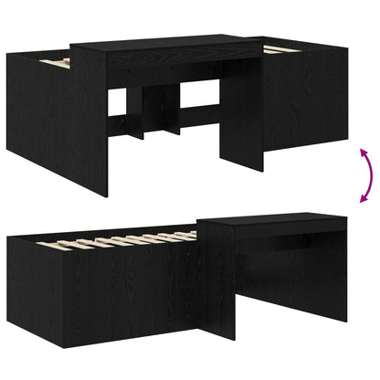 Hochbett mit Schreibtisch für Kinder Schwarz Holzwerkstoff