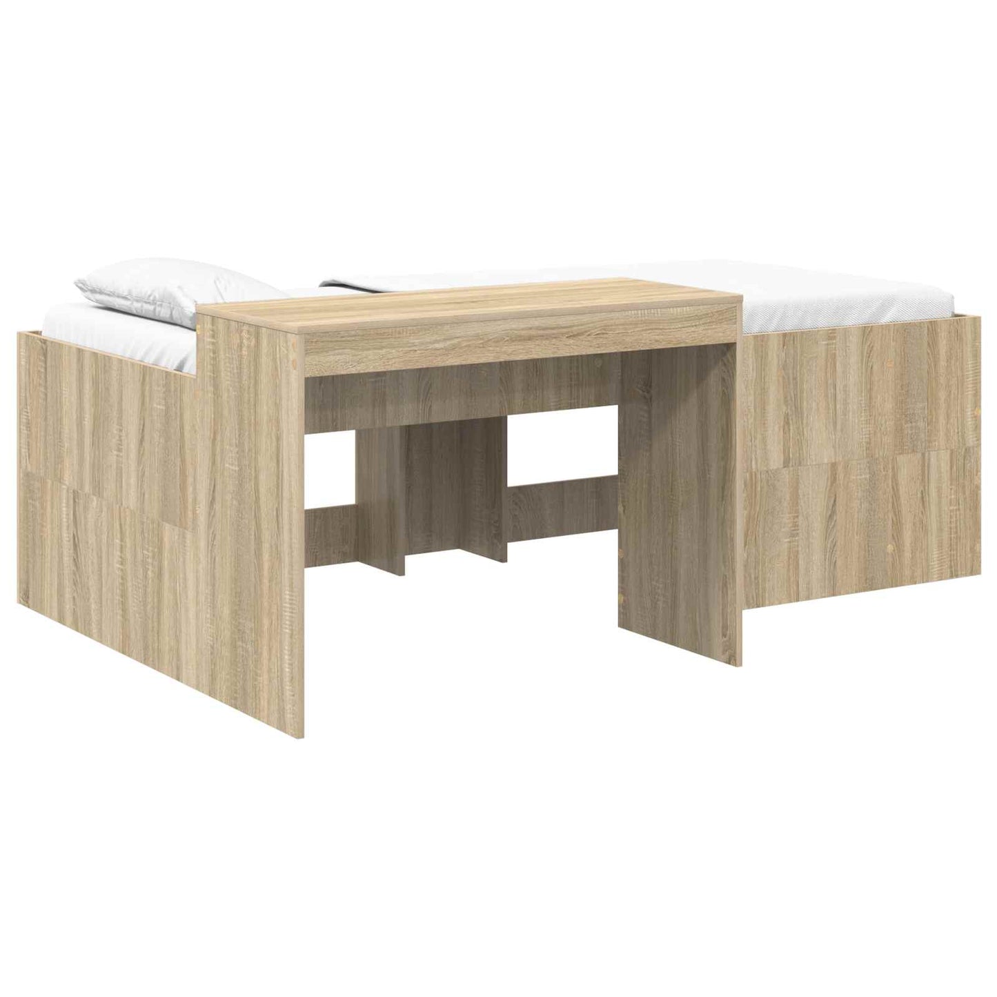 Hochbett mit Schreibtisch für Kinder Sonoma-Eiche Holzwerkstoff