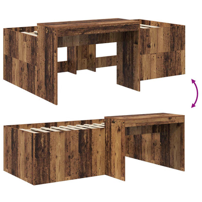 Hochbett mit Schreibtisch für Kinder Altholz Holzwerkstoff